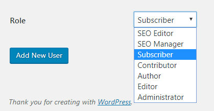 Add a new WordPress admin user.