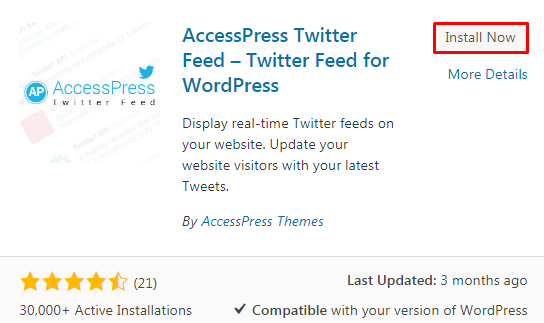 Integrate Twitter Feed in your WP website.