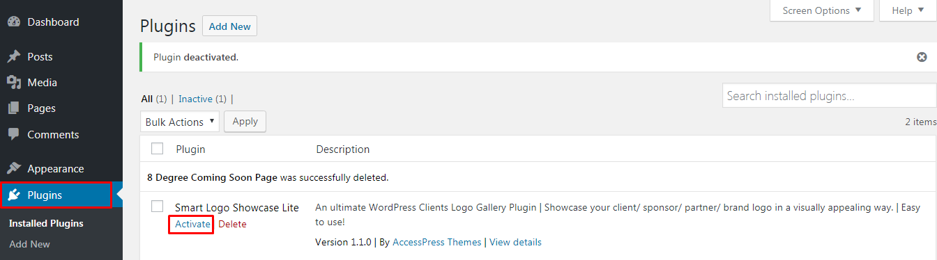 Showcase your logo in WordPress website.