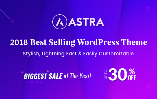 Astra - Black Friday and Cyber Monday WordPress Deal 2018