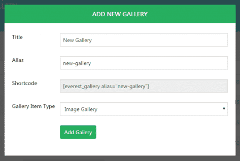 Everest Gallery: Add New Gallery