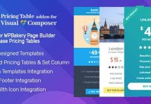 Pricing Tables Addon for Visual Composer – Best WP Bakery Pricing Tables Extension for WordPress