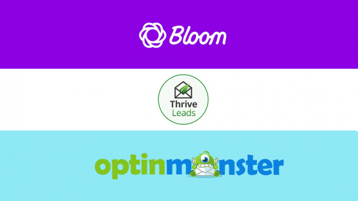 Bloom vs OptinMonster vs Thrive Leads - Which is the Best WordPress Email Optin Plugins?