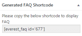 Generated FAQ Shortcode