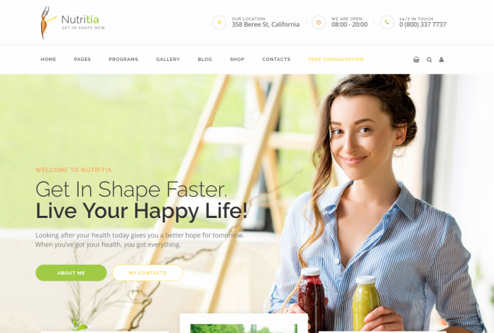 Nutritia - healthy nutrition and dietology WordPress Theme