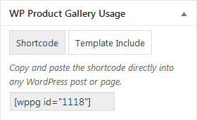 WP Product Gallery Usage