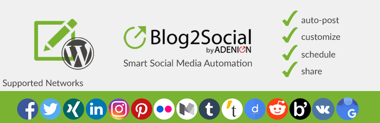 Blog2Social - Best Free WordPress Social Auto Post Plugin
