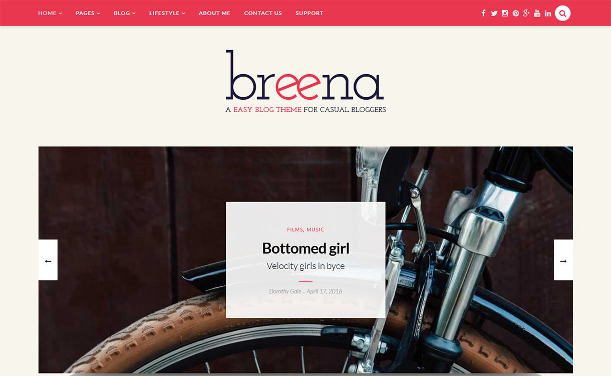 Breena Blog WordPress Theme