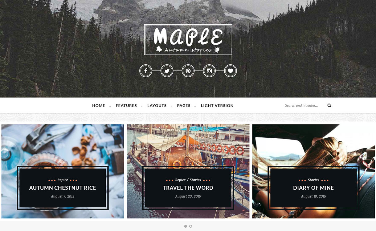 Maple Blog WordPress Theme
