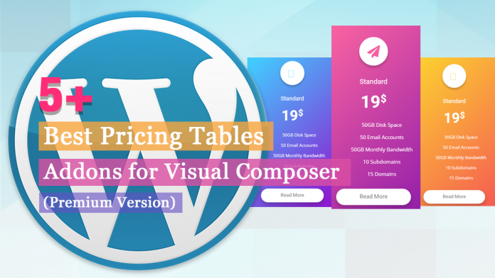 Best Pricing Tables Addons for Visual Composer