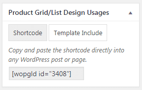 WOO Product Grid/List Design: Shortcode Usage