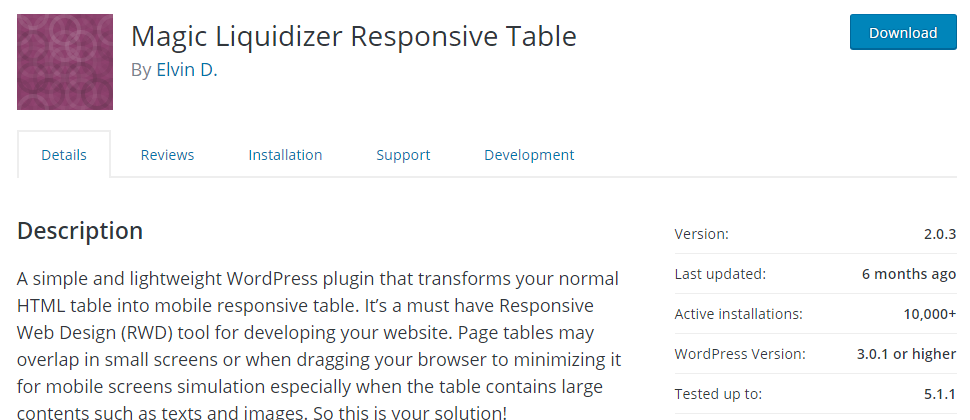Magic Liquidizer Responsive Table