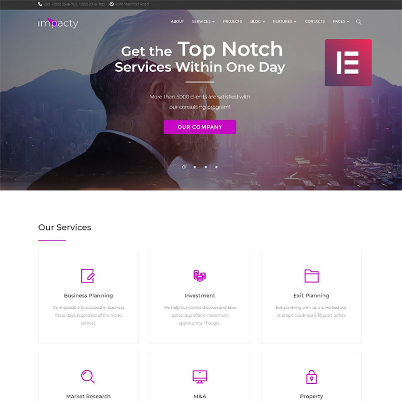 Impacty - Business Consulting Elementor WordPress Theme