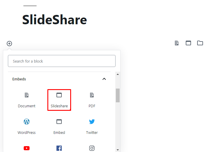 Add SlideShare Block