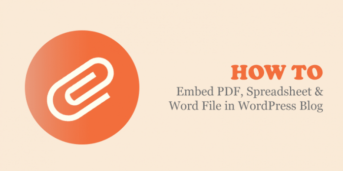 How to Embed PDF, Spreadsheet & Word File in WordPress Blog?