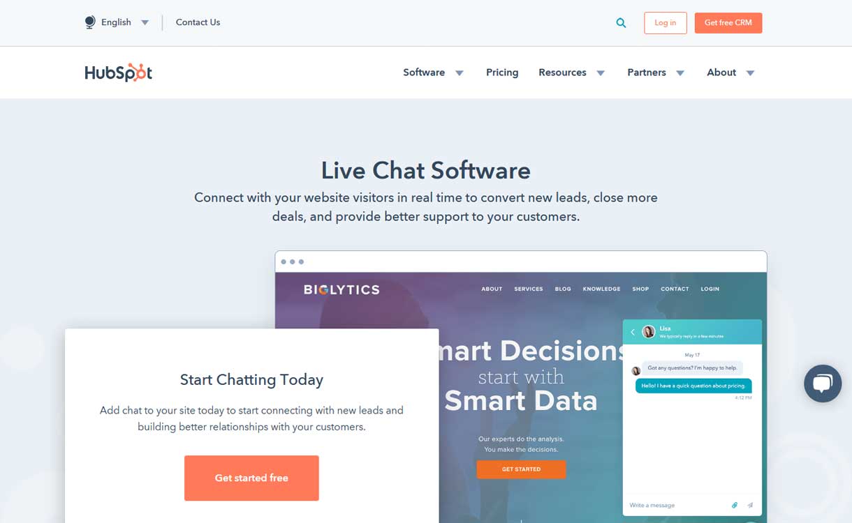 HubSpot Live Chat - Best Live ChatBox Software
