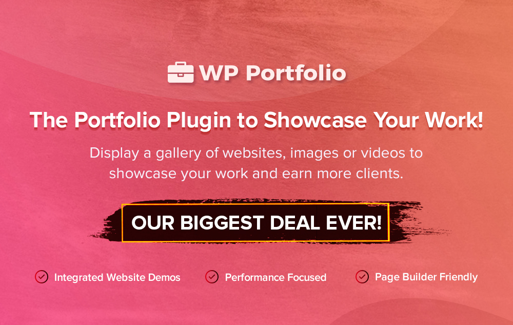 WP Portfolio - Black Friday and Cyber Monday Deal 2019